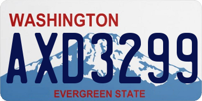 WA license plate AXD3299
