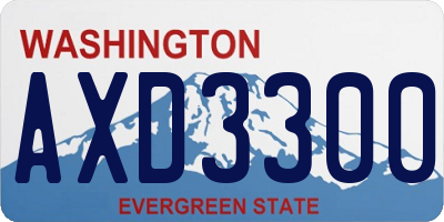 WA license plate AXD3300