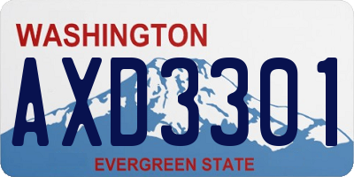 WA license plate AXD3301