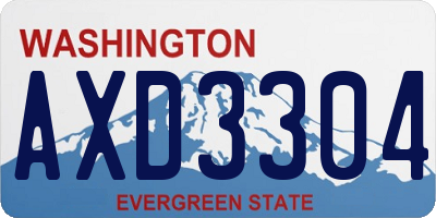 WA license plate AXD3304