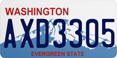 WA license plate AXD3305