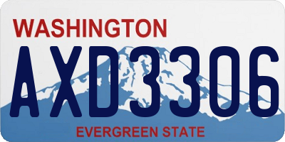 WA license plate AXD3306