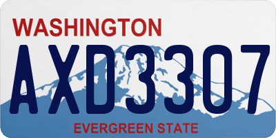 WA license plate AXD3307