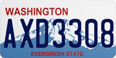 WA license plate AXD3308