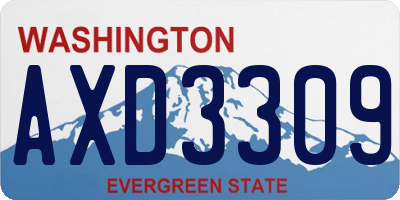 WA license plate AXD3309