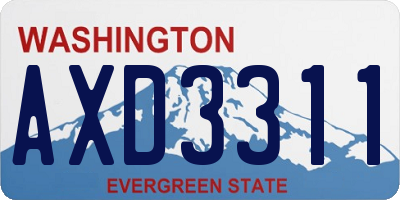 WA license plate AXD3311