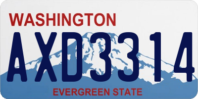 WA license plate AXD3314