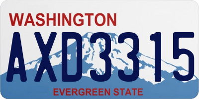 WA license plate AXD3315