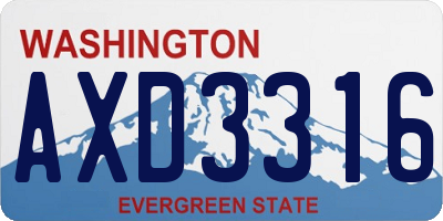 WA license plate AXD3316