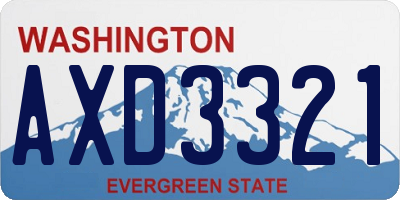 WA license plate AXD3321