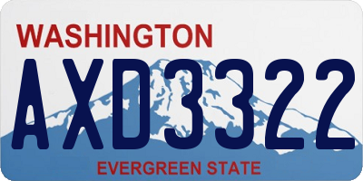 WA license plate AXD3322