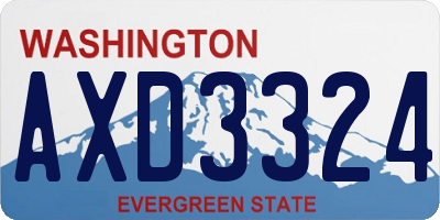 WA license plate AXD3324