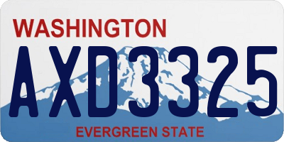WA license plate AXD3325