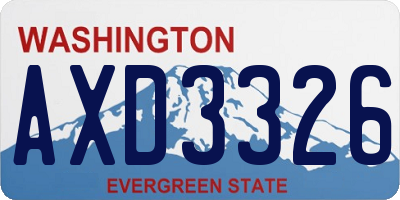 WA license plate AXD3326