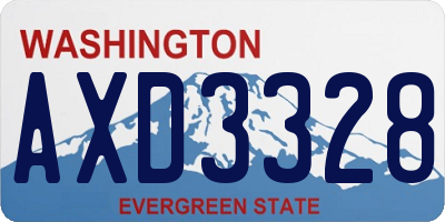 WA license plate AXD3328