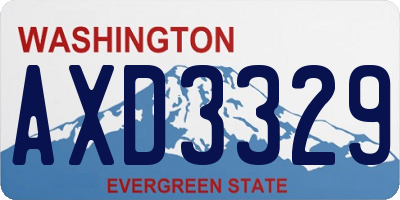 WA license plate AXD3329