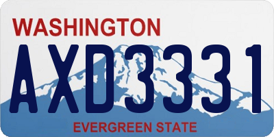 WA license plate AXD3331
