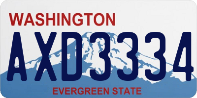 WA license plate AXD3334