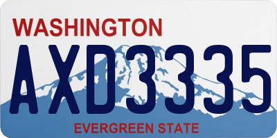 WA license plate AXD3335