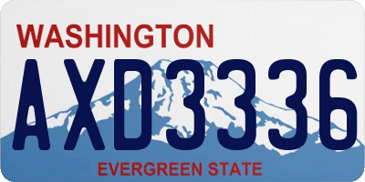 WA license plate AXD3336