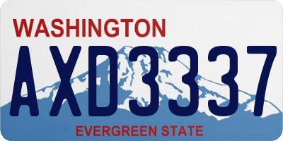WA license plate AXD3337