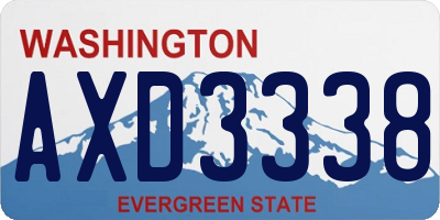 WA license plate AXD3338