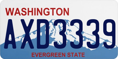 WA license plate AXD3339
