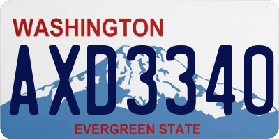 WA license plate AXD3340