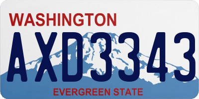 WA license plate AXD3343