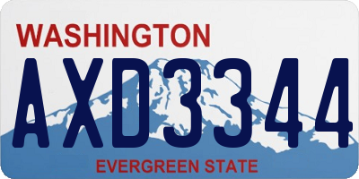 WA license plate AXD3344