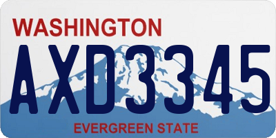 WA license plate AXD3345