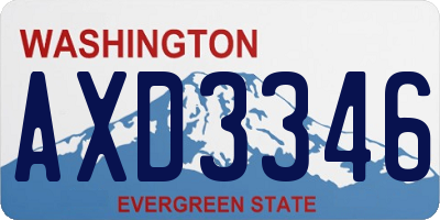 WA license plate AXD3346