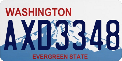 WA license plate AXD3348