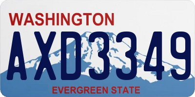 WA license plate AXD3349