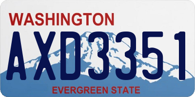 WA license plate AXD3351
