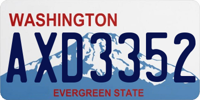 WA license plate AXD3352