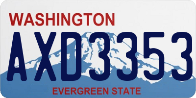WA license plate AXD3353