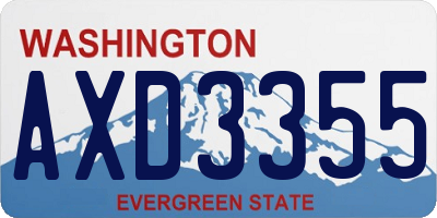 WA license plate AXD3355
