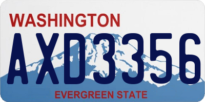 WA license plate AXD3356