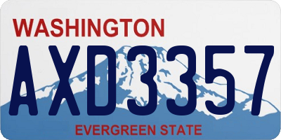 WA license plate AXD3357