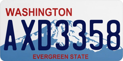 WA license plate AXD3358
