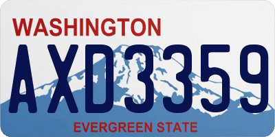 WA license plate AXD3359