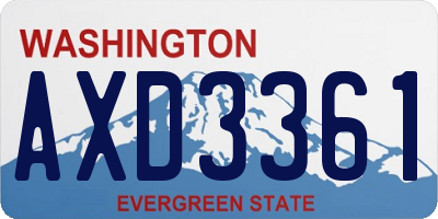WA license plate AXD3361