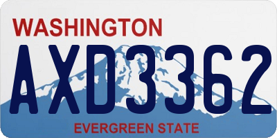 WA license plate AXD3362