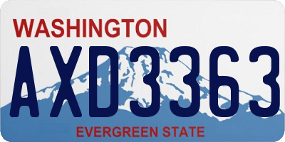 WA license plate AXD3363
