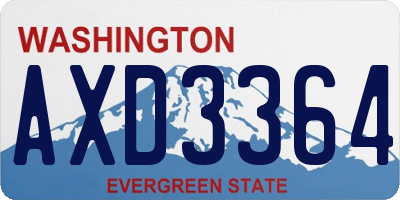 WA license plate AXD3364