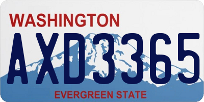 WA license plate AXD3365