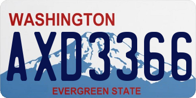 WA license plate AXD3366