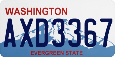 WA license plate AXD3367