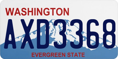WA license plate AXD3368